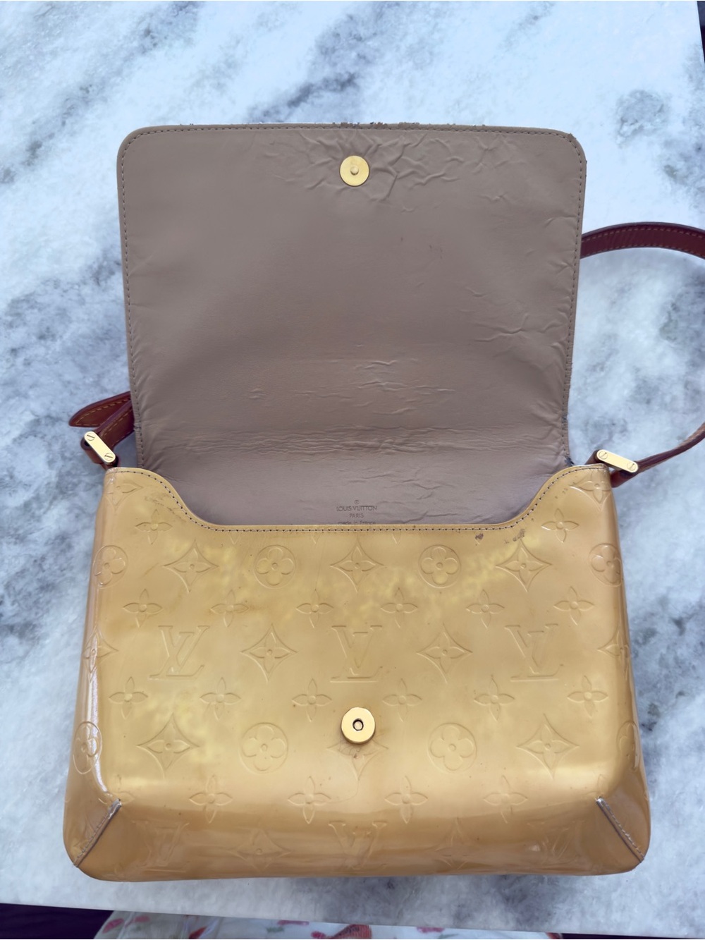 Vintage Louis Vuitton Thompson street bag yellow vernis - Picture 3 of 5